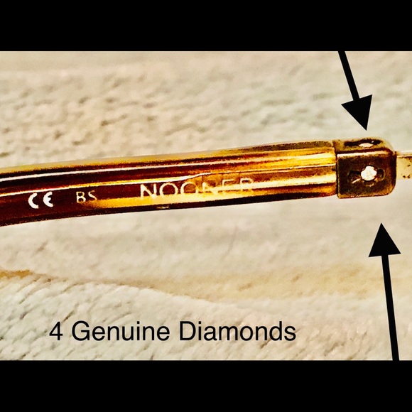 GENUINE DIAMOND accent CHROMED HEART Sunglasses With original case and wipe. - Picture 3 of 15